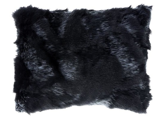 Faux fur pillow GOAT black 40x50 cm